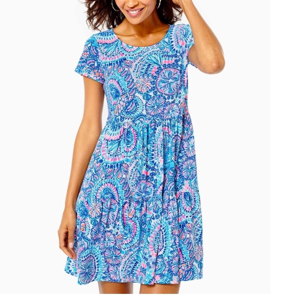 Geanna Swing Dress In Blue Grotto Commotion In The Ocean